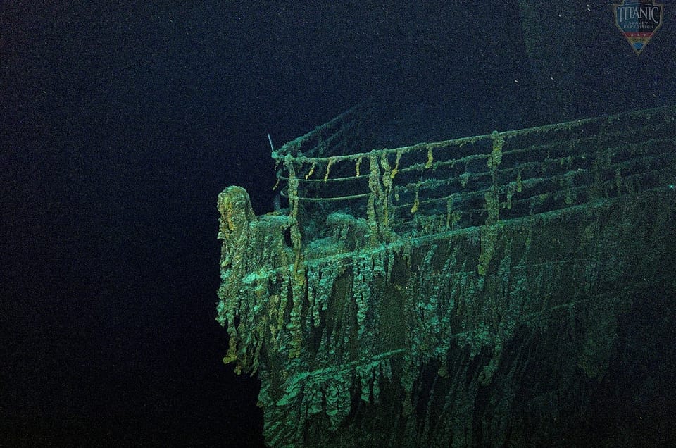 Bow of the Titanic shipwreck